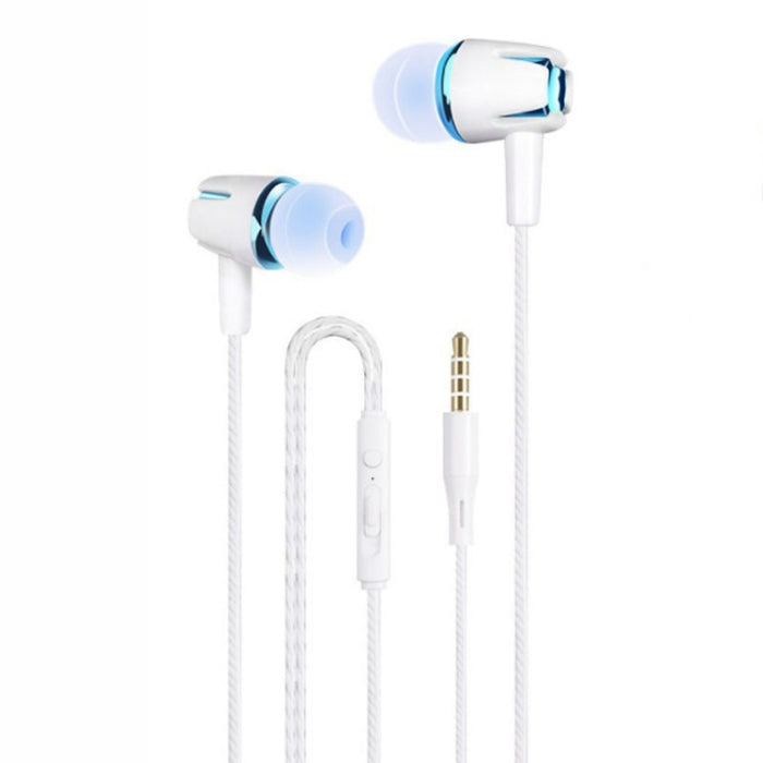 Auriculares con cable de 3,5 mm, auriculares con sonido estéreo, auriculares bajos de metal con micrófono para teléfono inteligente