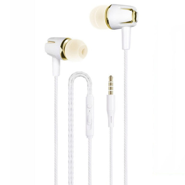 Auriculares con cable de 3,5 mm, auriculares con sonido estéreo, auriculares bajos de metal con micrófono para teléfono inteligente