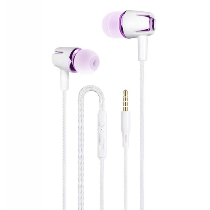 Auriculares con cable de 3,5 mm, auriculares con sonido estéreo, auriculares bajos de metal con micrófono para teléfono inteligente