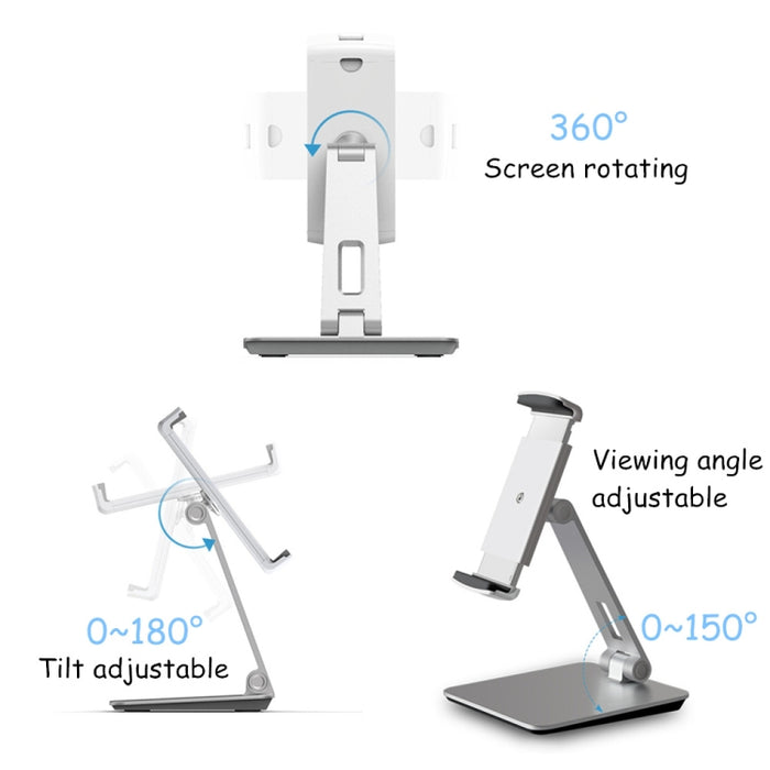 AP-7X Soporte universal de aluminio para montaje en escritorio para teléfono y tableta de 4,7 a 9,7 pulgadas