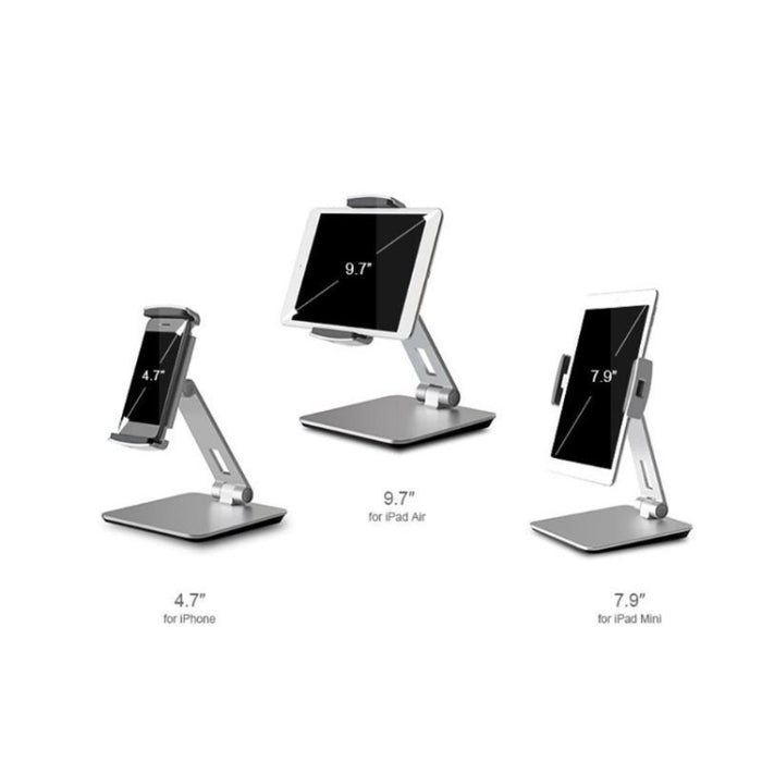 AP-7X Soporte universal de aluminio para montaje en escritorio para teléfono y tableta de 4,7 a 9,7 pulgadas