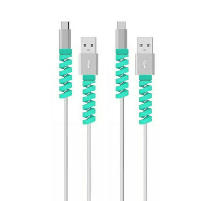 100 PCS Estilo espiral Cable de datos de silicona Cubierta protectora Anti-rotura de alambre Winder