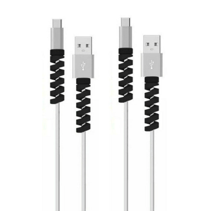 100 PCS Estilo espiral Cable de datos de silicona Cubierta protectora Anti-rotura de alambre Winder