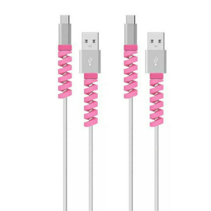 100 PCS Estilo espiral Cable de datos de silicona Cubierta protectora Anti-rotura de alambre Winder