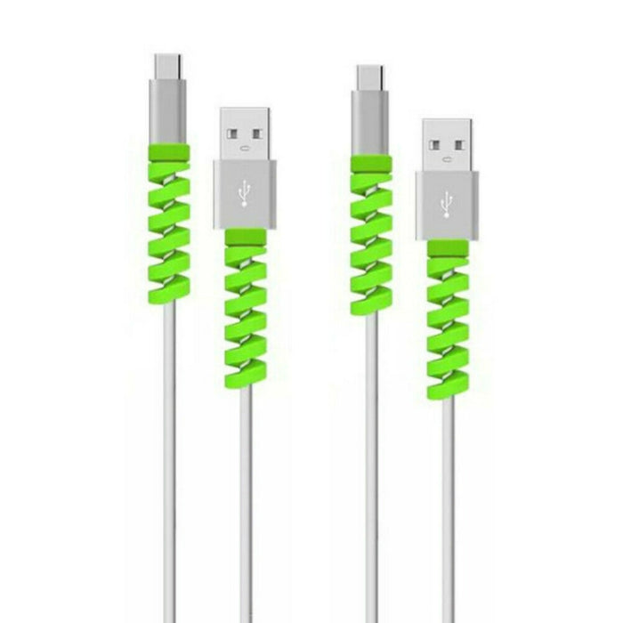 100 PCS Estilo espiral Cable de datos de silicona Cubierta protectora Anti-rotura de alambre Winder