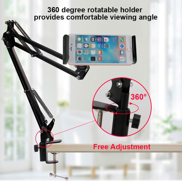 Universal 360 grados giratorio Flexible brazo largo perezoso teléfono tableta soporte Clip soporte
