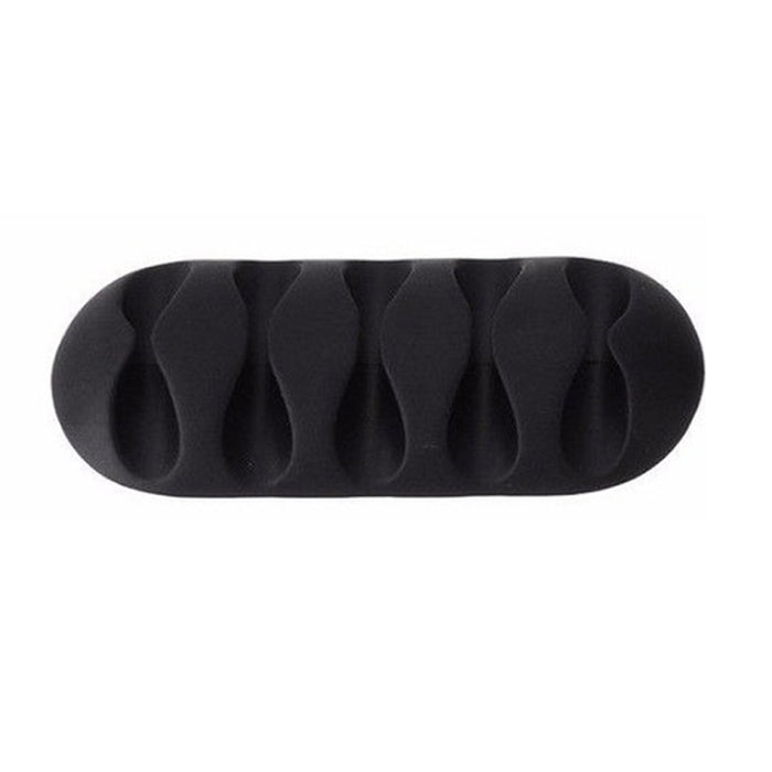 Soporte para cables de datos, organizador de almacenamiento de cables TPR de cinco orificios pastable, 10 Uds.
