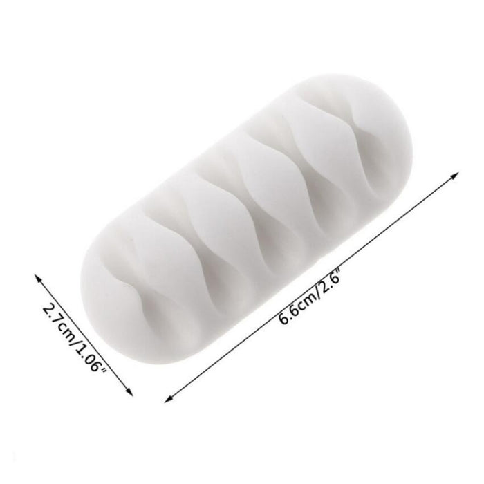 Soporte para cables de datos, organizador de almacenamiento de cables TPR de cinco orificios pastable, 10 Uds.