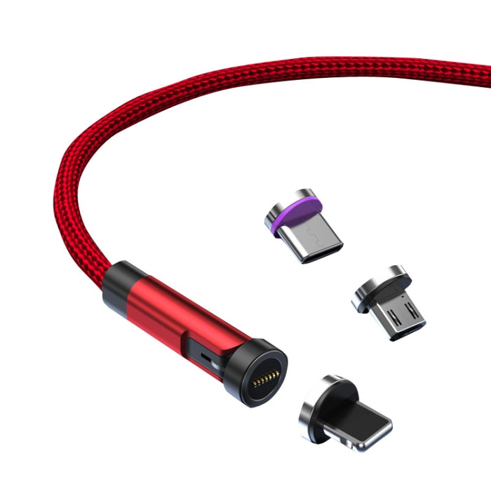 CC57 Cable de datos de carga rápida magnético giratorio de 540 grados, 1m + 8 Pin + Type-C/USB-C + Micro USB + Red, 1m + Type-C/USB-C + Micro USB + Black, 2m + Type-C/USB-C + Micro USB + Red, 2m + Type-C/USB-C + Micro USB + Black