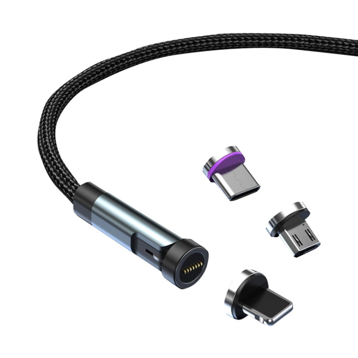 CC57 Cable de datos de carga rápida magnético giratorio de 540 grados, 1m + 8 Pin + Type-C/USB-C + Micro USB + Red, 1m + Type-C/USB-C + Micro USB + Black, 2m + Type-C/USB-C + Micro USB + Red, 2m + Type-C/USB-C + Micro USB + Black