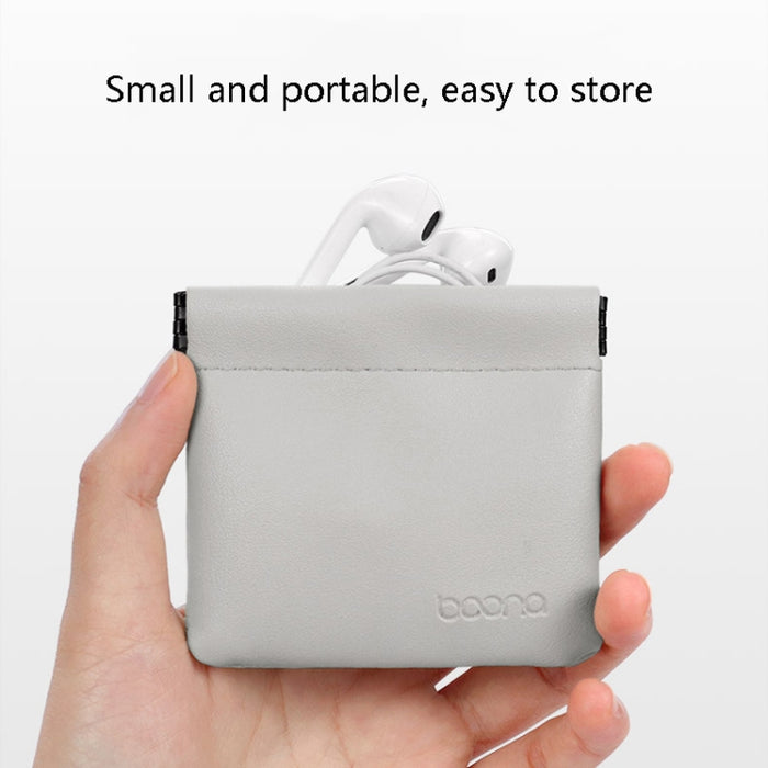 2 PCS Baona Bolsa de almacenamiento de cable de datos para auriculares Mini bolsa portátil para auriculares en disco U