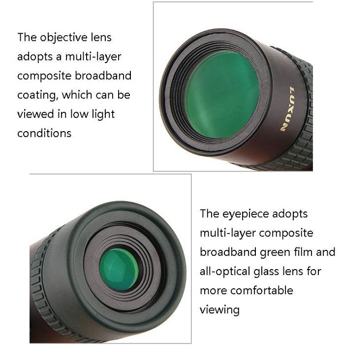LUXUN 8-24X30 Shimmer Night Vision Telescopio de variación de un solo cilindro con clip para teléfono y trípode