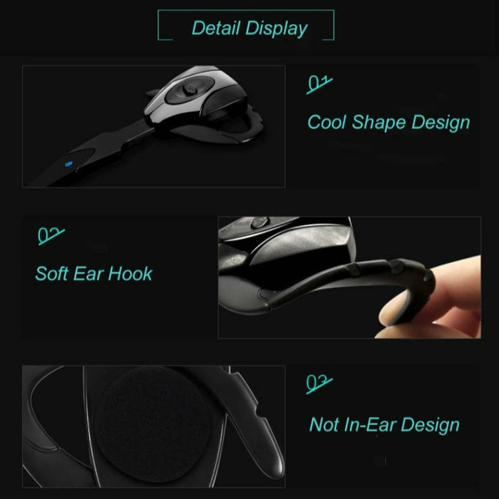 ex-01 Auricular Bluetooth 4.1 para negocios con oreja colgante