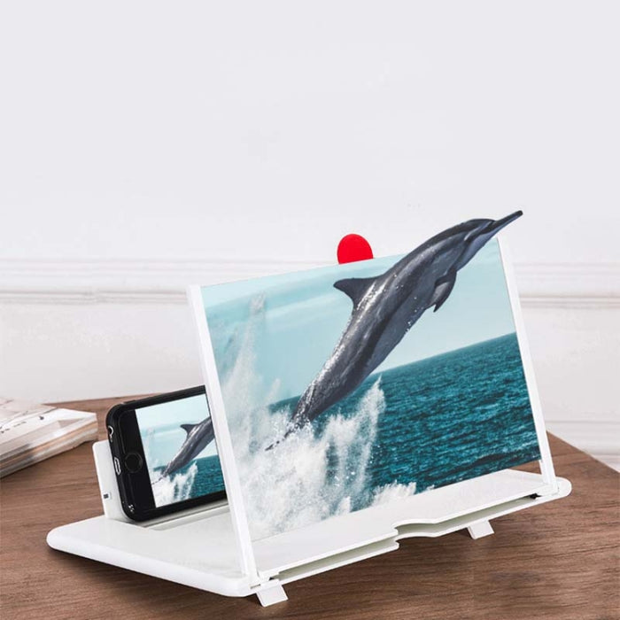 Soporte para teléfono móvil de escritorio con vídeo 3D y lupa de pantalla para teléfono móvil extraíble