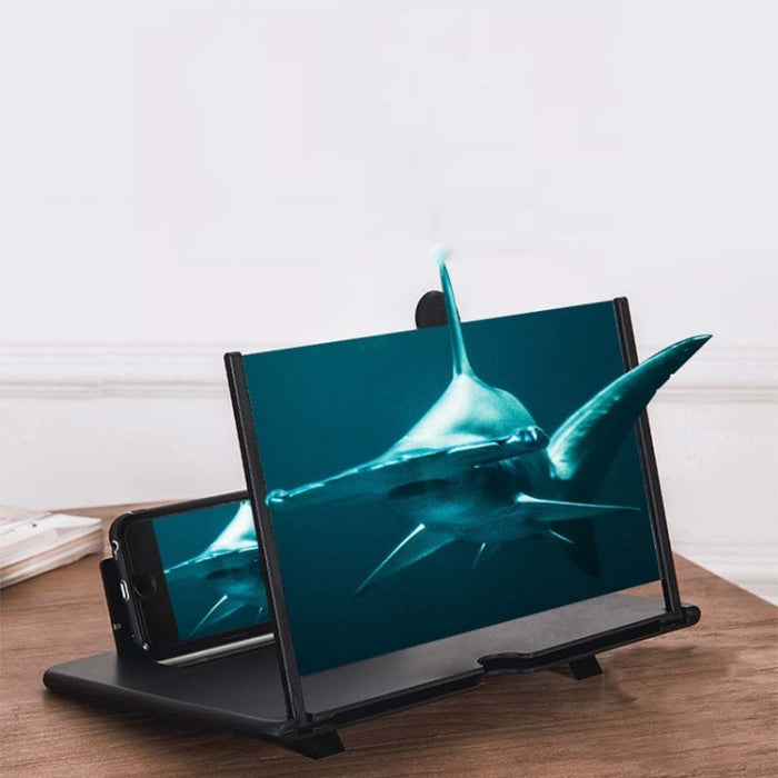 Soporte para teléfono móvil de escritorio con vídeo 3D y lupa de pantalla para teléfono móvil extraíble