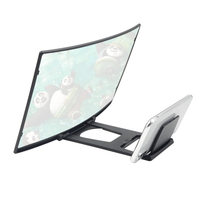 Lupa de pantalla curva para teléfono móvil, lupa de pantalla 3D de alta definición, soporte perezoso multifuncional, 12 pulgadas