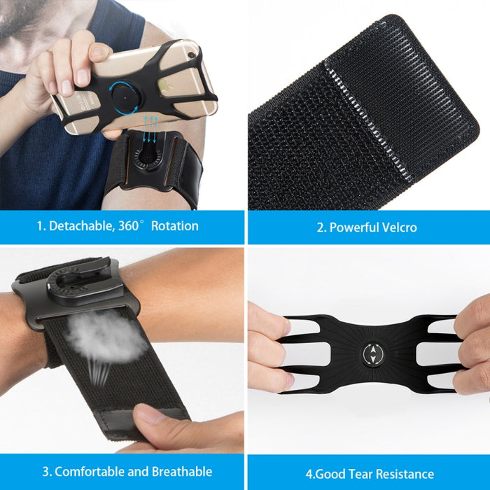 Caja giratoria desmontable del teléfono móvil de los deportes de la pulsera del brazo conveniente para los teléfonos móviles de 4,5-7 pulgadas