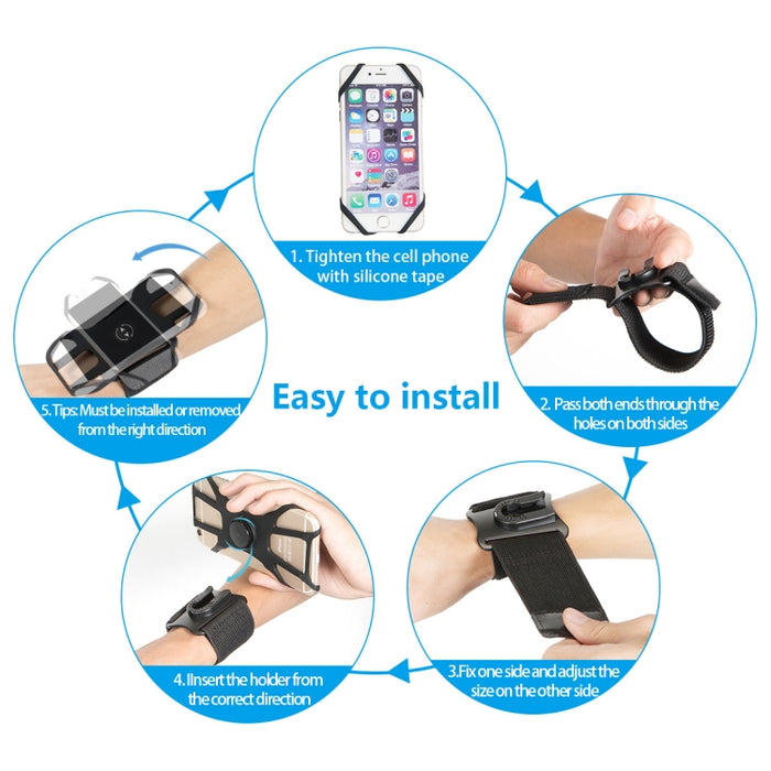 Caja giratoria desmontable del teléfono móvil de los deportes de la pulsera del brazo conveniente para los teléfonos móviles de 4,5-7 pulgadas