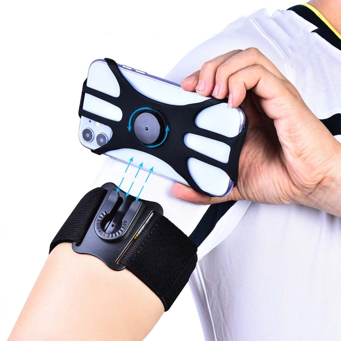 Caja giratoria desmontable del teléfono móvil de los deportes de la pulsera del brazo conveniente para los teléfonos móviles de 4,5-7 pulgadas