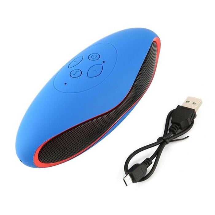 Altavoz Bluetooth con forma de mini rugby estéreo 3D con ranura para tarjeta TF (azul)