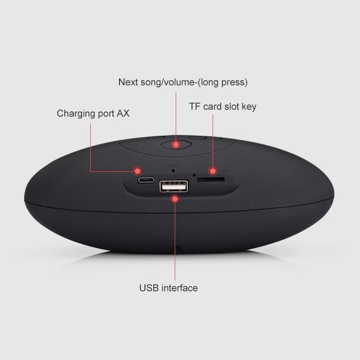 Altavoz Bluetooth con forma de mini rugby estéreo 3D con ranura para tarjeta TF (azul)