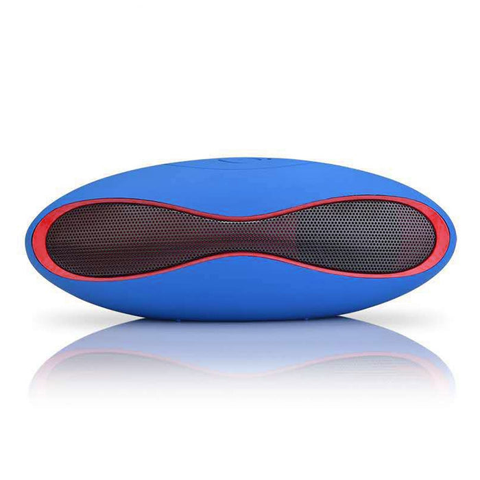 Altavoz Bluetooth con forma de mini rugby estéreo 3D con ranura para tarjeta TF (azul)