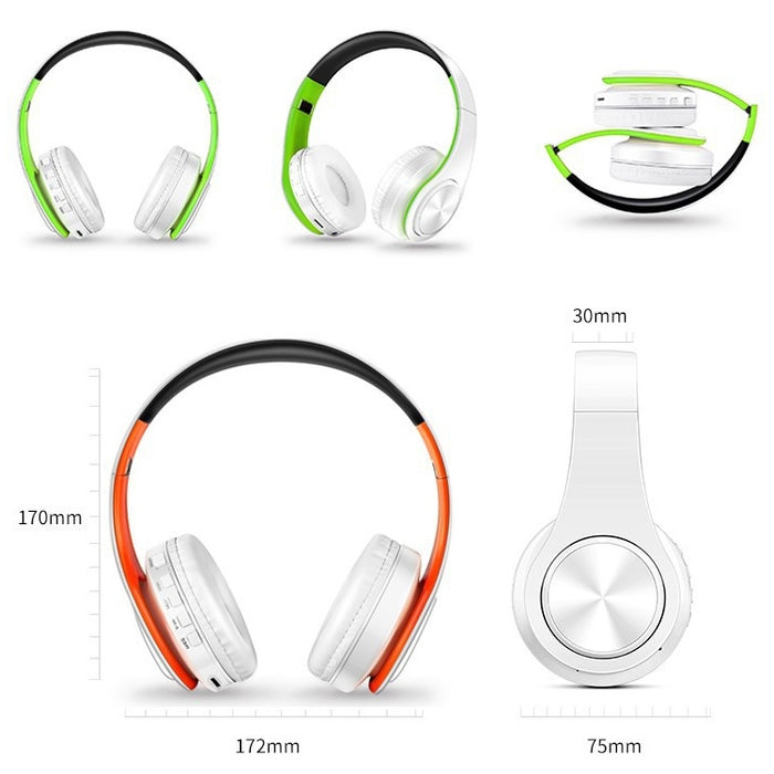 Auriculares Auriculares Bluetooth Auriculares inalámbricos Estéreo Plegable Auriculares deportivos Micrófono Auriculares Manos libres Reproductor de MP3
