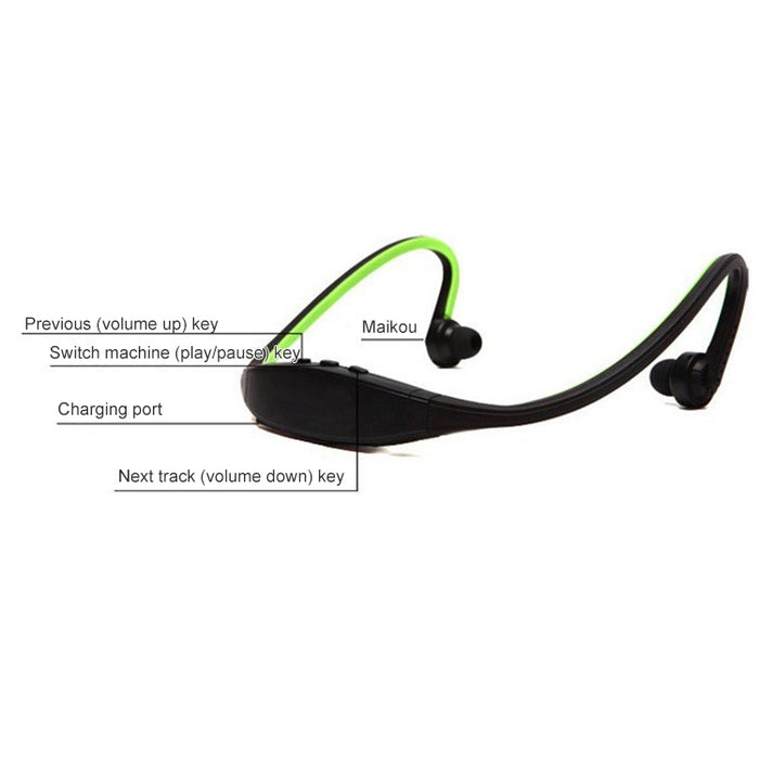 Auriculares deportivos inalámbricos Bluetooth S9 para teléfono iPhone Huawei XiaoMi, compatible con tarjeta TF / SD y micrófono
