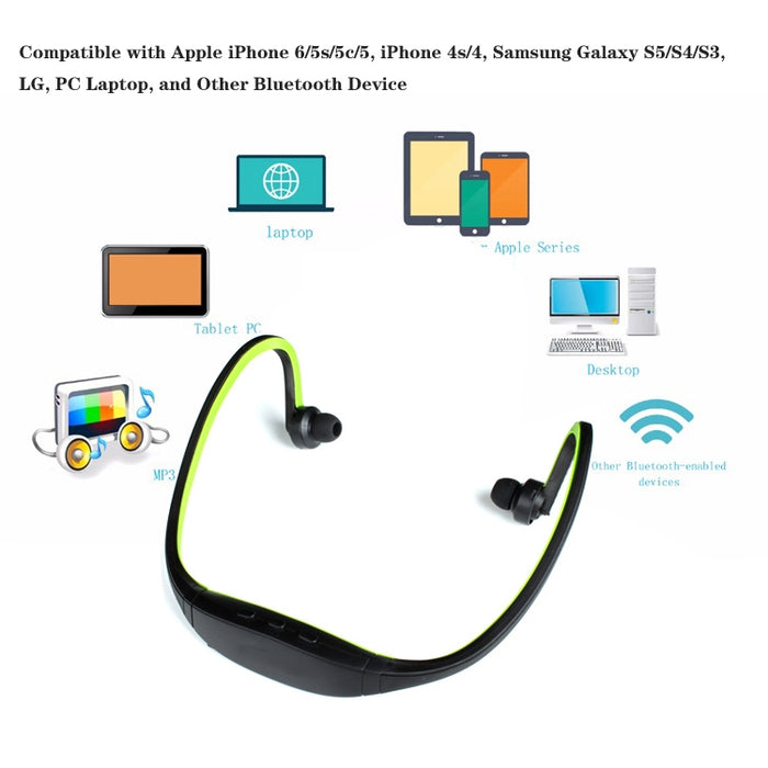 Auriculares deportivos inalámbricos Bluetooth S9 para teléfono iPhone Huawei XiaoMi, compatible con tarjeta TF / SD y micrófono