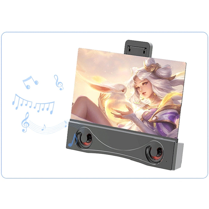 F12 Amplificador de pantalla de protección ocular para teléfono con altavoz dual de 12 pulgadas