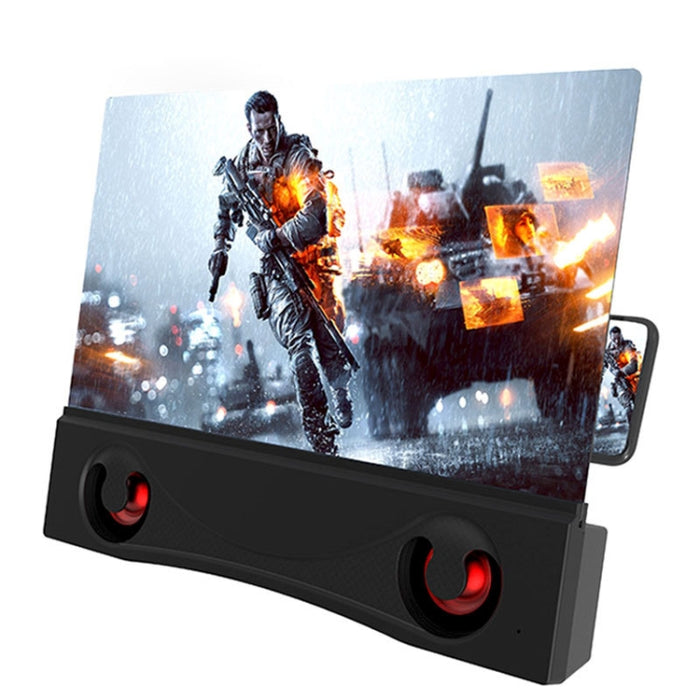 F12 Amplificador de pantalla de protección ocular para teléfono con altavoz dual de 12 pulgadas