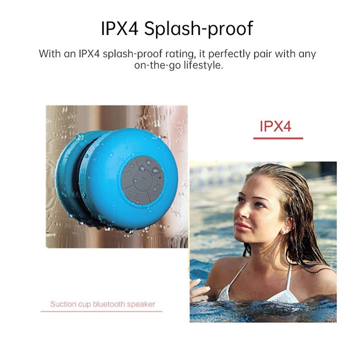 Mini altavoz portátil con Bluetooth para ducha, altavoz inalámbrico resistente al agua, manos libres, recibir llamadas, música, micrófono de succión para iPhone y Samsung