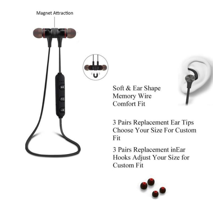 MoreBlue S07 auriculares inalámbricos Bluetooth auriculares estéreo magnéticos de Metal auriculares deportivos inalámbricos auriculares con micrófono