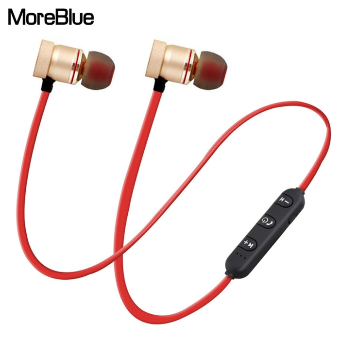 MoreBlue S07 auriculares inalámbricos Bluetooth auriculares estéreo magnéticos de Metal auriculares deportivos inalámbricos auriculares con micrófono