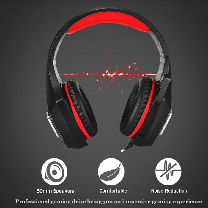Auriculares para juegos con control de cable luminoso colorido RGB de 3,5 mm V1, longitud del cable: 2,2 m