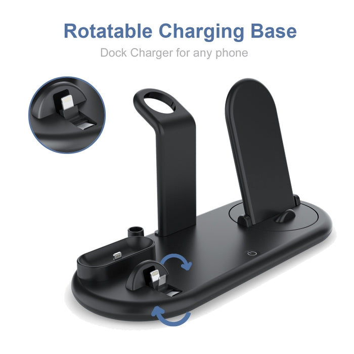 HQ-UD20 Reloj para teléfono móvil Soporte de carga multifunción Cargador inalámbrico para teléfonos, Apple Watch y Airpods