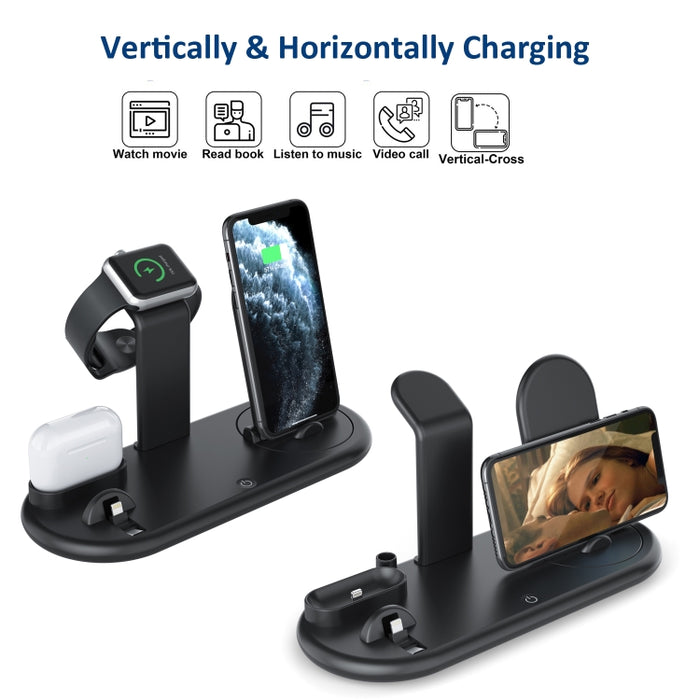 HQ-UD20 Reloj para teléfono móvil Soporte de carga multifunción Cargador inalámbrico para teléfonos, Apple Watch y Airpods