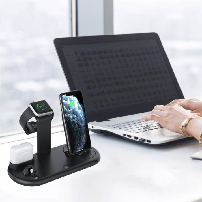 HQ-UD20 Reloj para teléfono móvil Soporte de carga multifunción Cargador inalámbrico para teléfonos, Apple Watch y Airpods