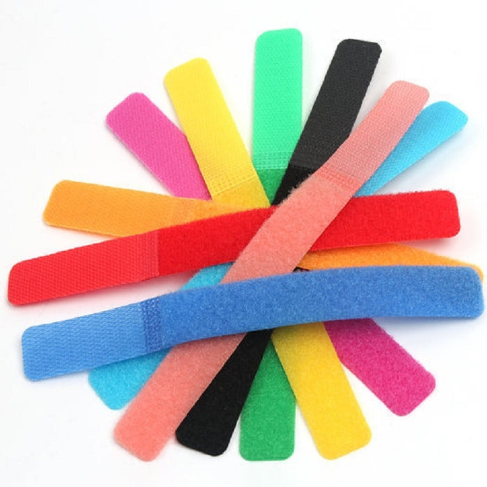Tira de cierre de gancho y bucle para cable de alimentación de color caramelo de 10 piezas, entrega de color aleatorio