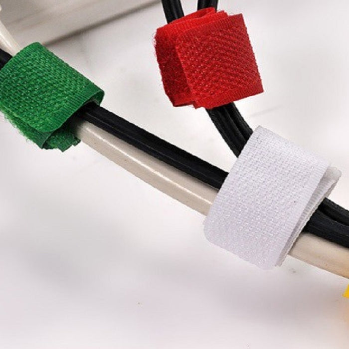 Tira de cierre de gancho y bucle para cable de alimentación de color caramelo de 10 piezas, entrega de color aleatorio
