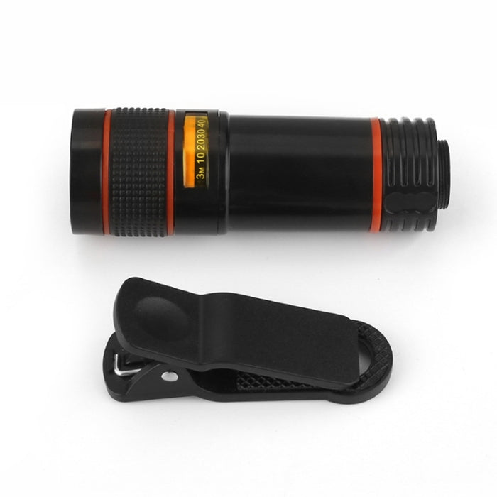 2 PCS 12X Teleobjetivo Telescopio Cámara Zoom Teléfono móvil Lente externa