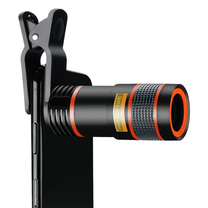 2 PCS 12X Teleobjetivo Telescopio Cámara Zoom Teléfono móvil Lente externa