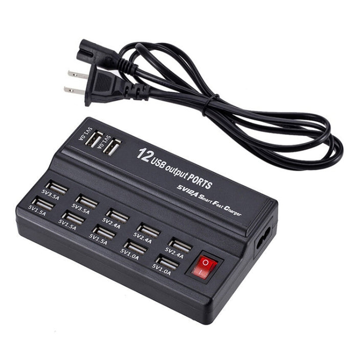 Interfaz USB de 100-240 V Cargador electrónico digital de carga rápida inteligente Cargador multifuncional, enchufe de EE. UU.