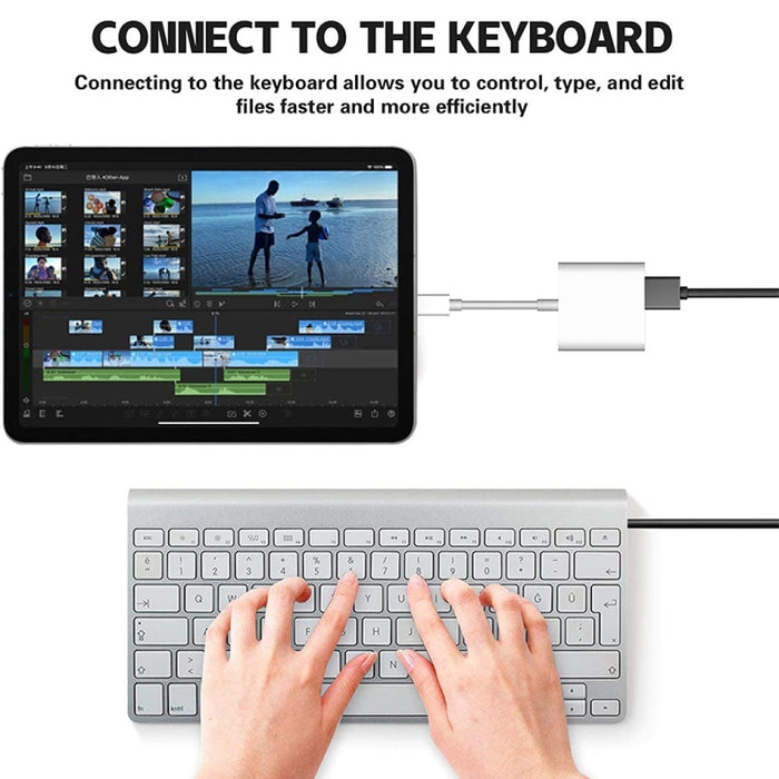 Adaptador OTG de interfaz de 8 pines a USB2.0+8 pines, compatible con sistema IOS 13