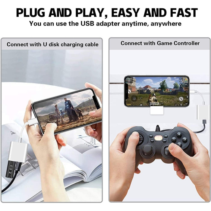 Adaptador OTG de interfaz de 8 pines a USB2.0+8 pines, compatible con sistema IOS 13