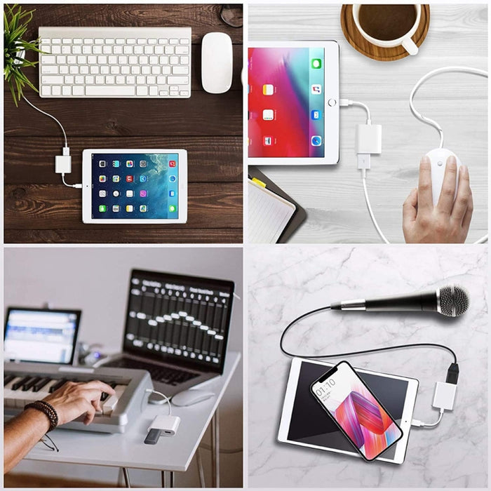 Adaptador OTG de interfaz de 8 pines a USB2.0+8 pines, compatible con sistema IOS 13