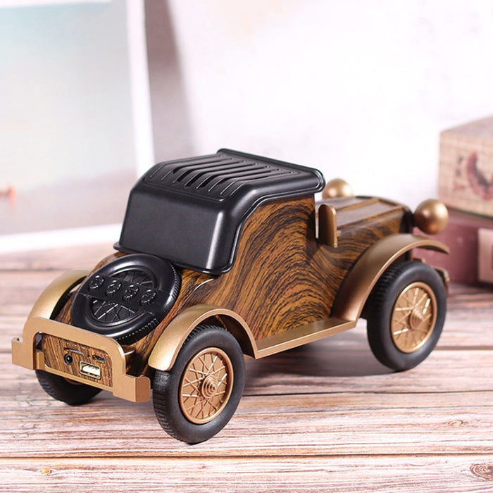 A9 Retro grano de madera clásico forma de coche altavoz inalámbrico Bluetooth Subwoofer Radio portátil soporte para teléfono móvil Mini altavoz