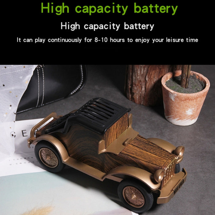 A9 Retro grano de madera clásico forma de coche altavoz inalámbrico Bluetooth Subwoofer Radio portátil soporte para teléfono móvil Mini altavoz