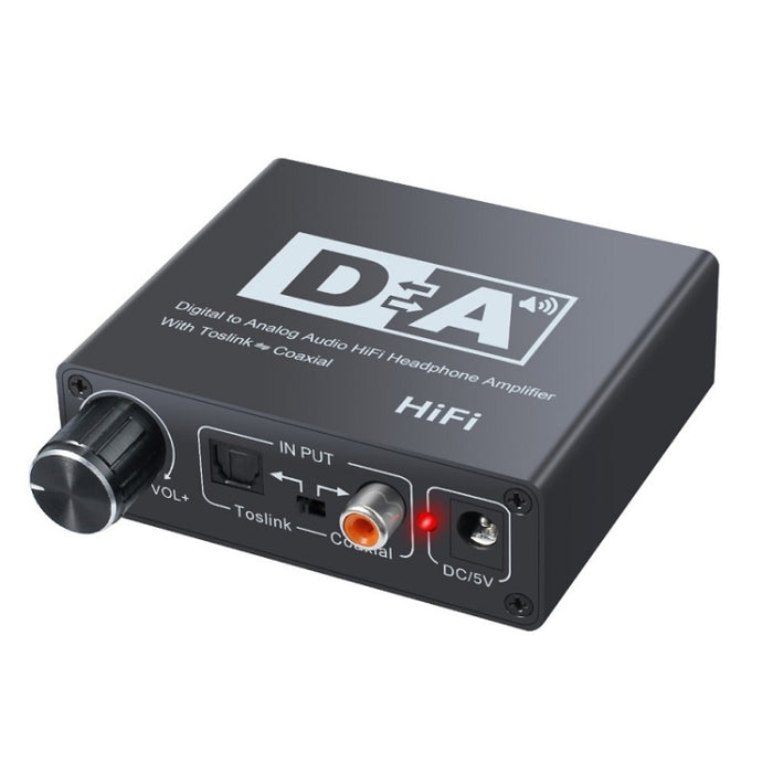 NK-C6 Convertidor de fibra óptica a audio analógico Volumen ajustable Decodificador digital a analógico