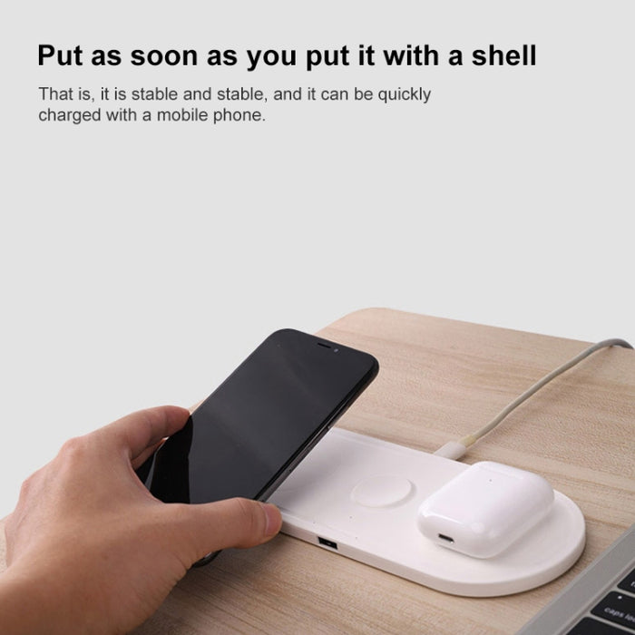 KT-W50A8 Cargador inalámbrico con soporte multifunción 3 en 1 de 10 W para iPhones / iWatch / AirPods